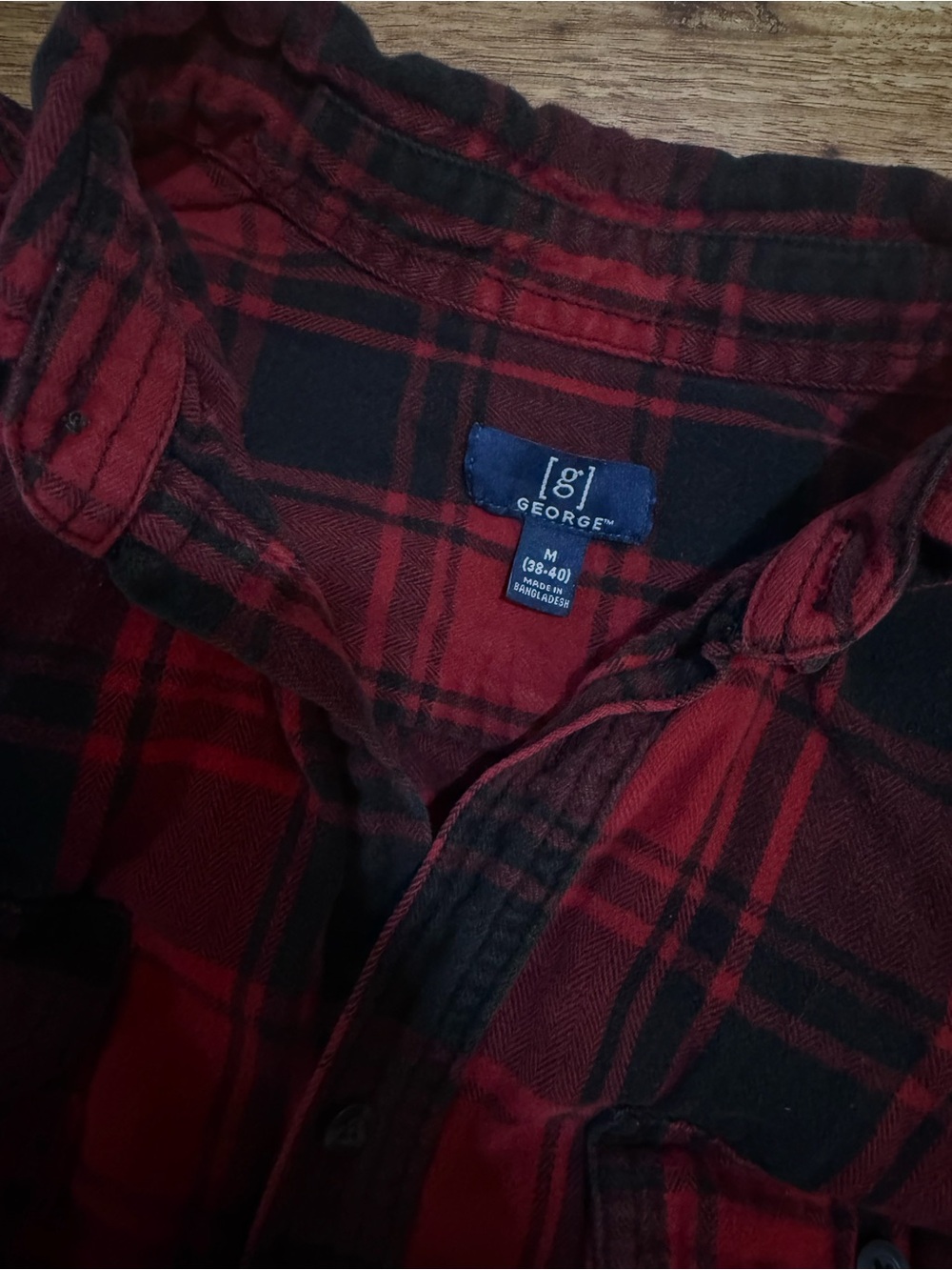 George Red and Black Plaid Button-Down Shirt - Picture 11 of 11